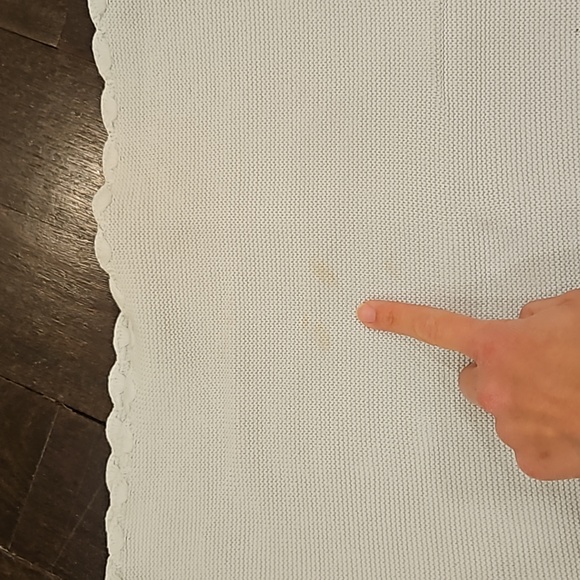 BABY BOY JACADI KNIT LIGHT BLUE SCALLOPED BLANKET $109 - Picture 5 of 5